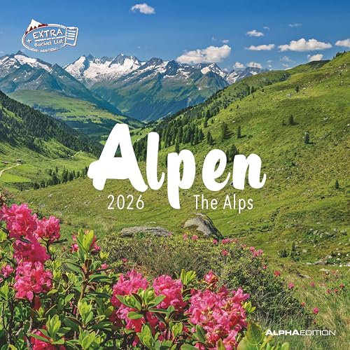 Alpha Edition - Alpen 2026 Broschürenkalender, 30x30cm, Wandkalender mit Platz für Notizen und Termine, Aufnahmen der Alpen, Monatsübersicht und Ferientermine DE/AT/CH: The Alps