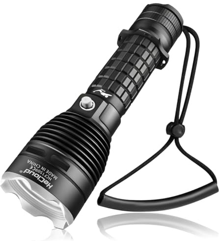 HECLOUD 3000LM Diving Flashlight IPX8 Waterproof Scuba Light 3 Modes Rechargeable Underwater Light for Snorkeling, Ideal Gift for Divers and Underwater Sports Enthusiasts
