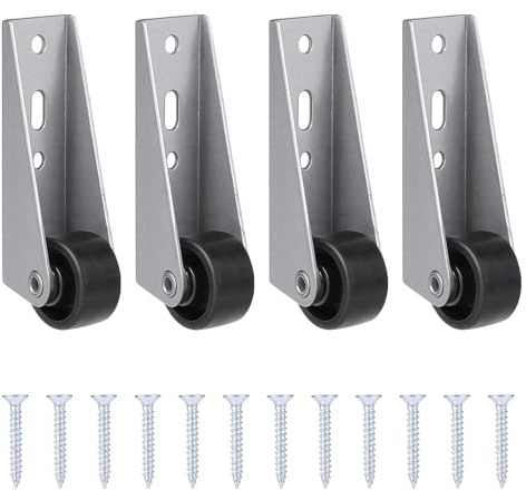 4 Stück Möbelrollen Klein Bockrollen mit 12 Schrauben Kleine Rollen für Möbel Mini Fix Rollen für Transportbretter Tische Schreibtische Schränke us