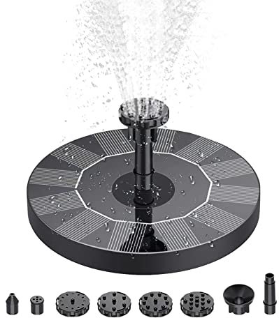 Fontaine solaire 1 W avec 6 buses Pompe à eau flottante pour bain d'oiseaux, piscine, aquarium, jardin, étang Samll