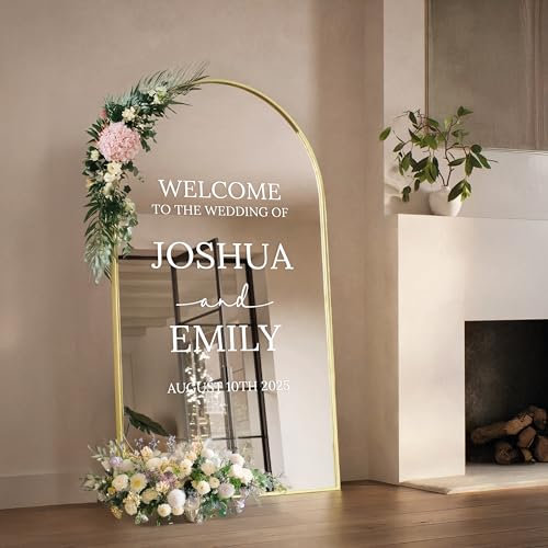 Personalised Welcome to Our Wedding Decal for Mirror | Custom Wedding Sign Sticker | Elegant Vinyl Decor for Reception or Ceremony