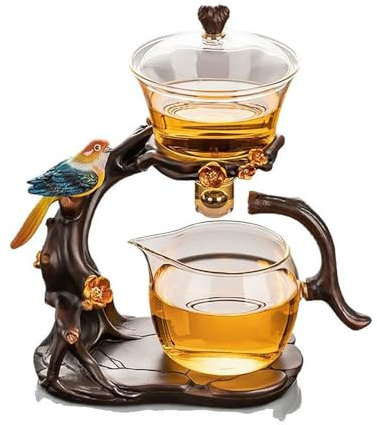 KALWEL, Teiera magnetica,Set da tè semi automatico,Set da tè automatico in vetro, Teiera magnetica di lusso per la casa per fare il tè pigro