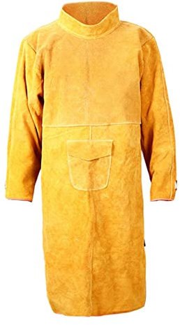 KESOTO Tablier de Soudage En Cuir de Vachette avec Manches Longues pour Soudeurs, 120cm