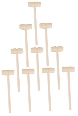 SOPOTUTU Martillos de Madera para Niños, Mini Mazos de 10 Cm, Juguete Seguro y Saludable, Ideales para Desarrollo Temprano y Juego Creativo Infantil, Set de 20 Piezas