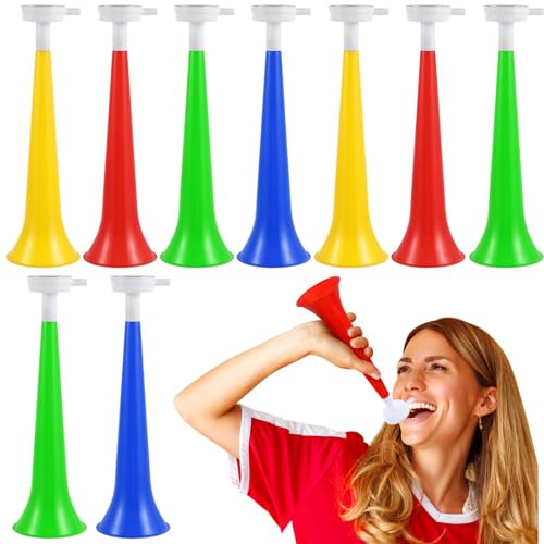 HEMOTON 10 Trompetas de Plástico para Niños Que Hacen Ruido: Trompetas de Animación Coloridas para Juegos Deportivos, Fiestas de Cumpleaños Y Recuerdos de Fiestas de Graduación.