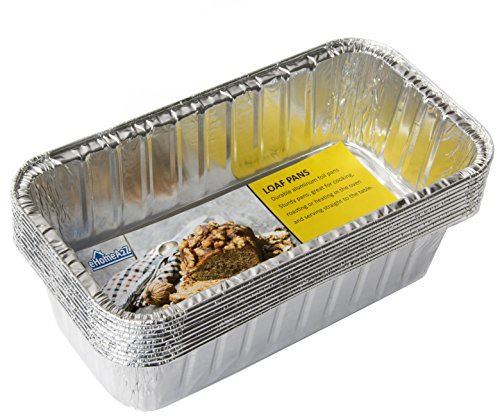 EHOMEA2Z Disposable Aluminum Loaf Pans 2lb for Baking, Serving and Storing - Heat Resistant Disposable Bread Loaf Pan Ideal for Hot/Cold Foods, Freezer & Oven Safe (10 Pack)