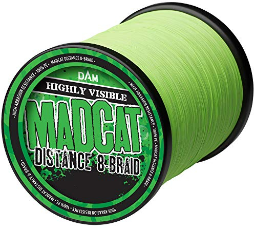 Madcat Cat 0,45mm 45,3kg Distance 8-Braid - 1210m Wallerschnur zum Welsangeln, geflochtene Schnur zum Bojenfischen & Abspannen auf Wels, Geflechtschnur zum Wallerfischen, Welsschnur