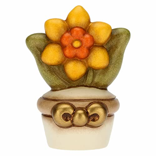 THUN - Vasetto con Narciso - Ceramica - Bomboniere - 4,7x3,5x 6 cm h