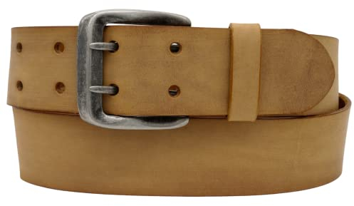 AnnaMatoni Gürtel Vollleder Ledergürtel Mit Doppeldorn Schließe im Vintage Look Herren Vollrindleder 4,5cm breit ECHT LEDER (TW95 - Braun 660)