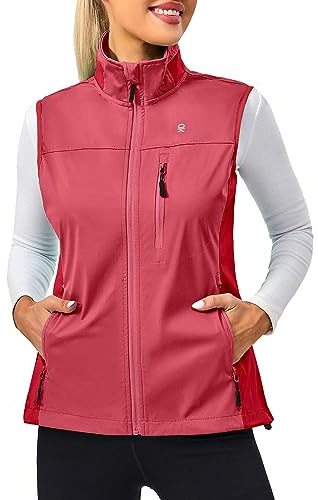Little Donkey Andy Lightweight Cycling Vest Windproof Sleeveless Jacket for Women Water-Repellent Stretch Vest for Running Cycling（Red M）