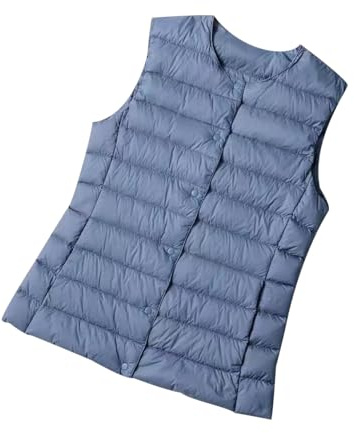 Down Gilet Women Lightweight Ladies Puffer Gilet Women Padded Gilet Womens Quilted Gilet Puffer Vest Women Ladies Gilets and Bodywarmers Sleeveless Puffer Jacket for Women Ladies Body Warmer Blue L