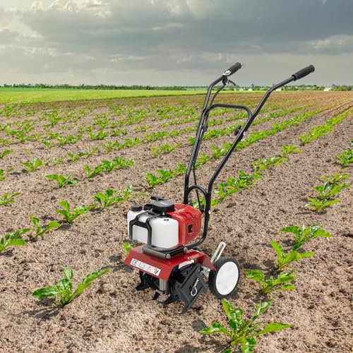 52cc 2 Stroke Motobinosa,Cultivador de césped Gasoline Tiller Motocultor 1,65KW 6500-7000r/min para jardín,Garden,Granjas