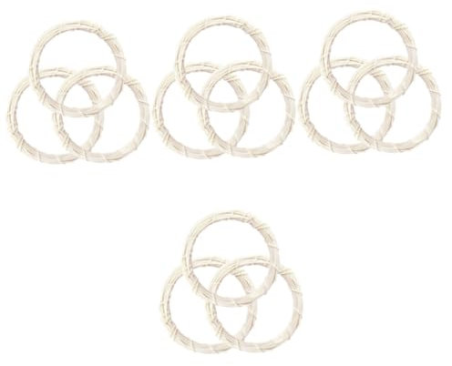 ABOOFAN 4sets Thanksgiving Kranz Zubehör Rattan Kreise Dekorative Kranz Hoop Für Wohnkultur 3 Stücke * 4