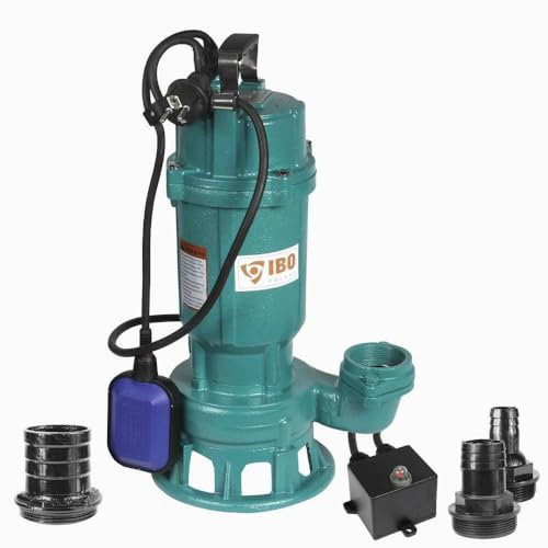 1100W Submersible Dirty Water Pump Grinder Sewage Well Septic Flood Sewage Sump (1100W Pump - NO Hose)