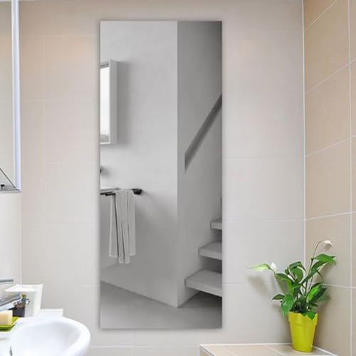 Autocollant mural réfléchissant pour salle de sport ou couloir 40 cm x 122 cm Film miroir en PET incassable pour installation facile à faire soi-même