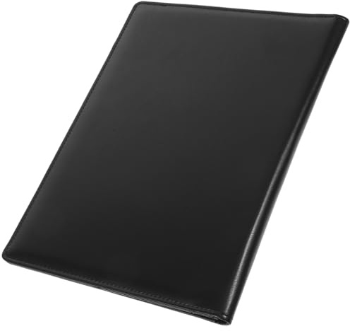 TOPBATHY Porte-documents Multifonction Cuir PU Porte-dossiers Professionnel avec Support Stylo Flexible et Clips Métalliques Organiseur de Documents pour Bureau et Réunions