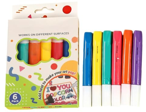 Fluffiga Sammetsmarkörer 6-Pack Tygpennor För Konstnärlig Rolig Med | 3D-Illusion Puffiga Pennor För Pyssel Skolprojekt Konst Målarbok Teckning Klassrum Affischer, Dagbok Och Kläde