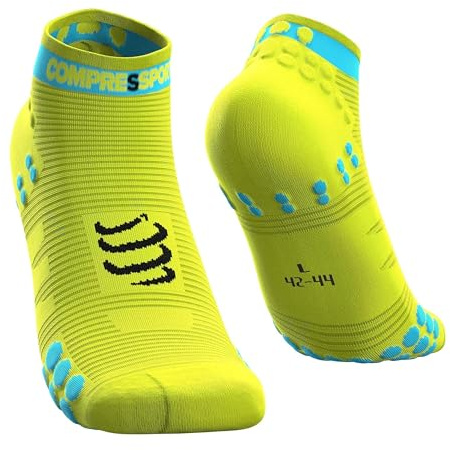 COMPRESSPORT Pro Racing Socks V3.0 Run Low Calzini da gara Unisex - Adulto (Pacco da 2) taglia T3 42-44EU