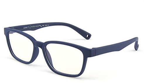 JUSLINK Flexible Kids Blue Light Blocking Glasses for Boys and Girls Age 3-12 (1 Navy Blue)