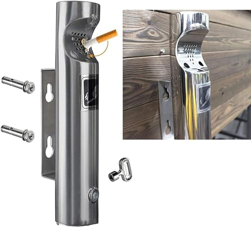 Edelstahl Wandaschenbecher Outdoor Zigarettenrußsäule Rostfreier Aschenbecher für Zuhause, Outdoor, Bar, Büro