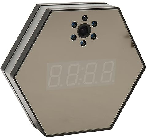 Telecamera di Sorveglianza Intelligente, Telecamera da Interno HD 1080P per Sicurezza Domestica con Display Orologio e Luce Colorata, Telecamera WiFi per Animali Domestici con