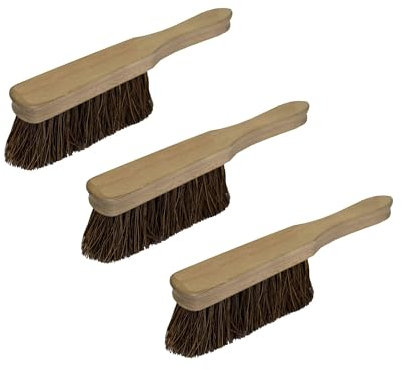 Set of 3 Wooden Sweeping Hand Brush Stiff Hard Bassine Bristle Cleaning Scrubbing Brush