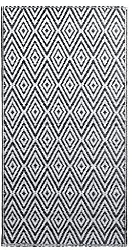 vidaXL Alfombra de Exterior ARAKIL Blanca y Negra 80x150 cm PP