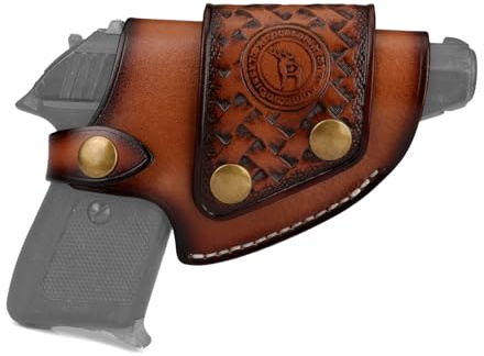 TOURBON Äkta läder pistol hölster handvapen hölster dold pistol bärväska för män kvinnor
