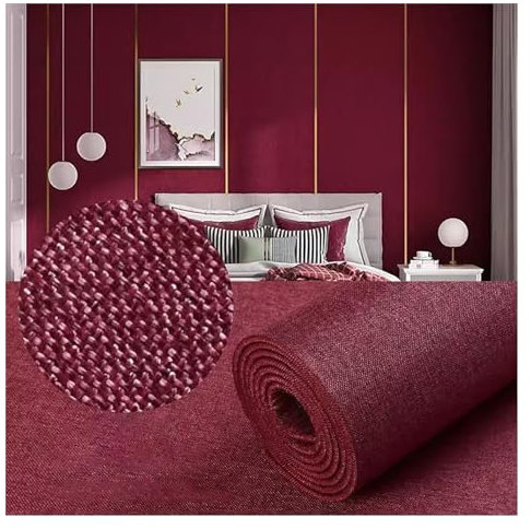 Papel pintado Papel tapiz de tela de hierba autoadhesivo, papel tapiz texturizado de lino, adhesivo de pared de tela insonorizada, paneles de pared autoadhesivos impermeables, papel tapiz acolchado i