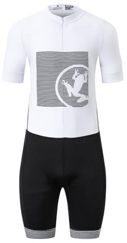 UGLY FROG Herren Triathlonanzug Gepolstert Einteiler Ärmellos Pro Triathlon-Anzug Rennsport Trisuit Kurzarm Radsportanzug für Radfahren Schwimmen Laufen