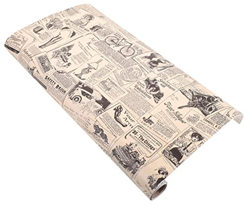 SHINEOFI 1 Rollo Tapiz Autoadhesivo Vintage de Periódico Decoración de Paredes Cocinas y Baños Resistente y Duradero de Aplicar