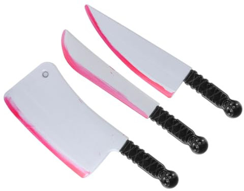 YARNOW 3 Pièces Couteaux Halloween Simulés Ensanglantés Accessoires Réalistes pour Fête Costumée et Décorations Halloween