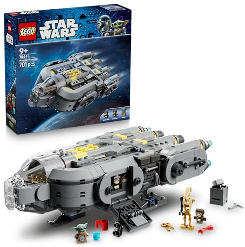 LEGO Star Wars 75445 The Mandalorian and Grogu Le Vaisseau des Anzellans - Jouet de Construction - Maquette - 3 Figurines & Établi de Droïde - Cadeau d'Anniversaire pour Garçon, Fille ou Fan dès 9 ans