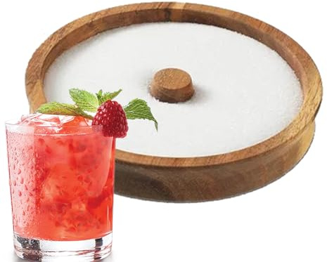 Borde de vidrio de margarita - Estación de preparación de bebidas de bambú, decoración de accesorios de bar, accesorio de bar para apartamentos, recipiente de sal y azúcar de madera | Bandeja de