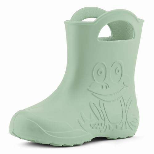 Ladeheid Eva federleichte Kinder Gummistiefel für Jungen und Mädchen Regenschuhe LA-CA-01 Olivegrün, 32/33 EU