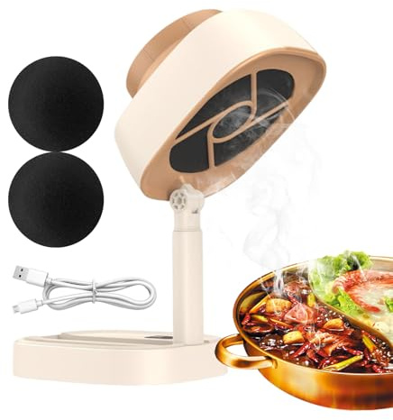 Ventola Di Scarico Per Cucina - Ventola Di Ventilazione Pieghevole Ricaricabile Tramite USB, Cappa Da Cucina Da Tavolo A 5 Velocità | Angolo Regolabile Con Filtro Rimovibile, Per Forno, Piano Cottura,