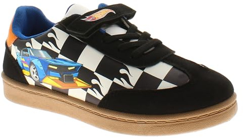 Hot Wheels Zapatillas deportivas para niños con cierre de correa negra, zapatos casuales para coches de carreras., Blue, 40 2/3 EU