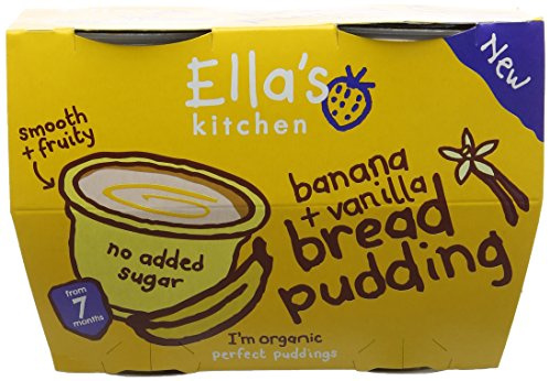 Ella's Kitchen Organic Banana and Vanilla Bread Pudding, 4 x 80g