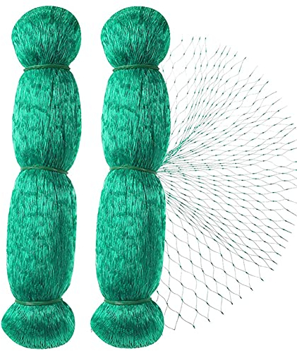 AISHOW 2 Piezas Malla Antipajaros 4 x 10m Redes para Pajaros Red de Jardín Verde Red de Protección de Plantas de Huerto Red de Estanque Red Fina Tamaño de Malla 1,5cm