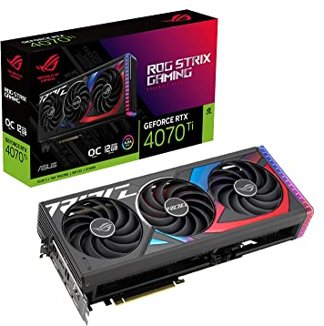 ASUS ROG STRIX NVIDIA GeForce RTX 4070 Ti OC Edition – Carte graphique gaming (12GB GDDR6X, PCIe 4.0, DLSS 3, HDMI 2.1a, DisplayPort 1.4a, ventilateurs axiaux)