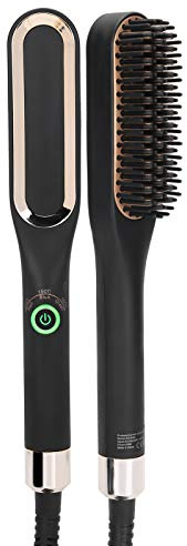 Piastra per Barba da Uomo, Spazzola per Barba con Riscaldamento Elettrico, Pettine per Capelli Lisci Anti Permanente, Temperatura Regolabile, Pettine per Barba Acconciatura Portatile(European plug)