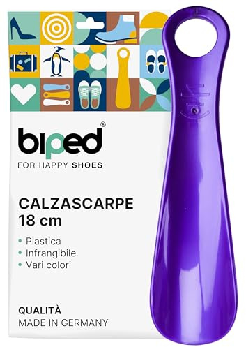 biped calzador de plástico 18 cm – Mini cuerno de zapato de viaje ergonómico – Ideal para niños y adultos – Accesorio práctico y compacto z2798(metalizado lila)