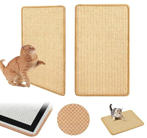 2-PackTapis Griffoir Chat Canapé avec 50 * 25CM Tapis Griffoir Chat Sisal Planche Gratter pour Chats Planches Gratter Naturel pour Chats Peut Etre Utilisé pour Protéger Les Meubles, Les Canapés