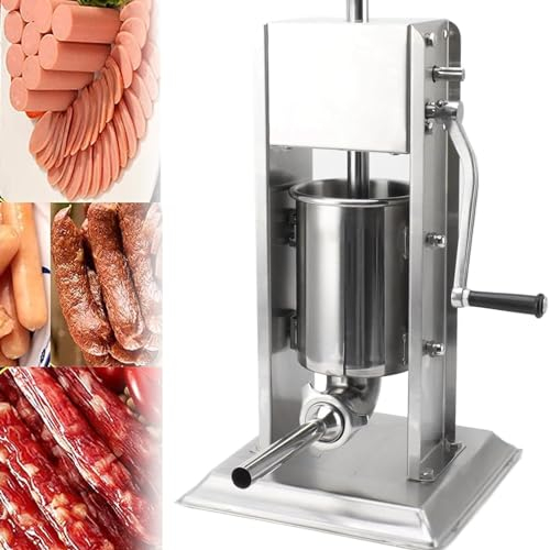 Insaccatrice Manuale Per Salsicce, Macchina Per Insaccatrice, Salsiccia Verticale Per Catering, Con 4 Ugelli Di Riempimento Tritacarne Manuale Per Ripieno Di Salsicce 6 Dimensioni Opzionale ,15L