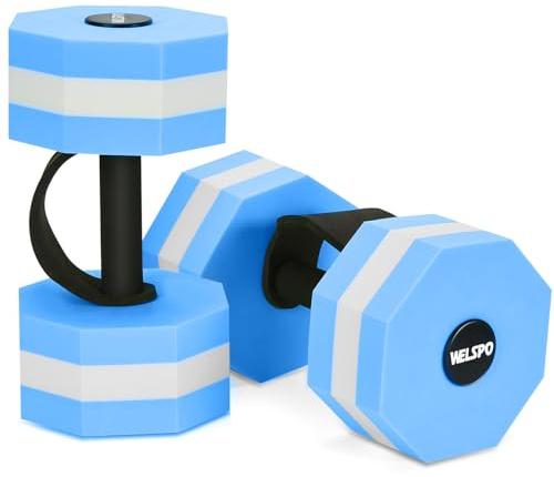 1 Pair EVA Foam Water Dumbbells for Pool Exercise, Water Weights Aquatic Exercise Dumbbells, Aquatic Fitness Weights, Enhance Your Fitness Journey with Water Aerobics Equipment and Pool Weights(Blue)