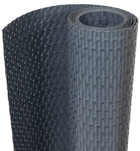 vidaXL Balkon Sichtschutz, Balkonbespannung Rattan-Optik, Sonnenschutz Windschutz für Terrasse Garten, Balkonverkleidung Balkonabdeckung, Anthrazit 500x90cm Poly Rattan
