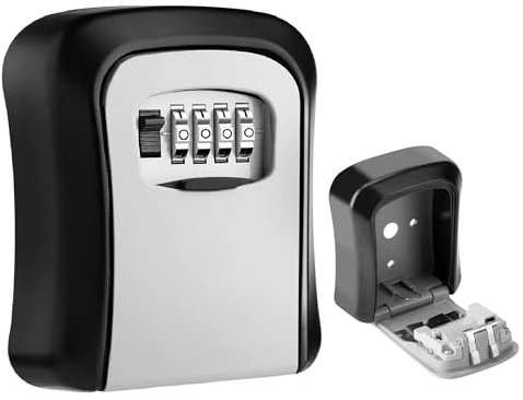 IndoTeam Key Safe Wall Mounted – Key Holder Lock Box with Code – Lockbox for Keys Outdoor – Keysafe Wall Mounted Outside – Safe Boxes with Lock Keys Boxes Wall Mount for Outside Garage Door