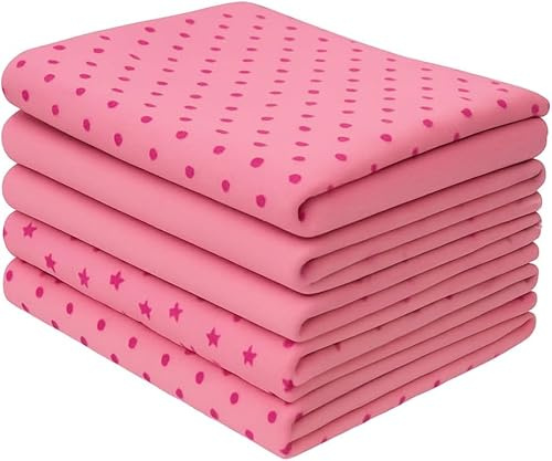 Homeable Mulltücher Baby 5er Set 70x70 cm – Weiche Spucktücher aus 100% Baumwolle, saugfähige Musselintücher für Neugeborene, Oeko-TEX Zertifiziert, Rosa