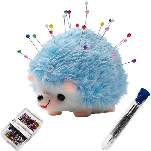 Hedgehog Shape Pin Cushion, Pincushions Sewing Kit Needle Cushions Pins Holder Sewing Accessories Supplies Ball Head Pins Hand Sewing Needles Set for Quilting DIY Crafts Patchwork Dressmaker