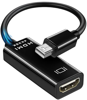 QarulG Adaptador 4K Mini DisplayPort a HDMI, chapado en oro, trenzado de aluminio, adaptador Mini DP a HDMI, convertidor para Thunderbolt 1/2, MacBook Pro, MacBook Air, iMac, Surface Pro, XPS y más